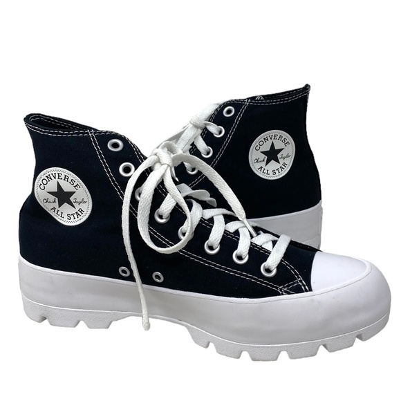 Converse Ctas Lugged Shoes Canvas Women Black White Casual Custom 571211C-WTBLBL - Picture 2 of 7